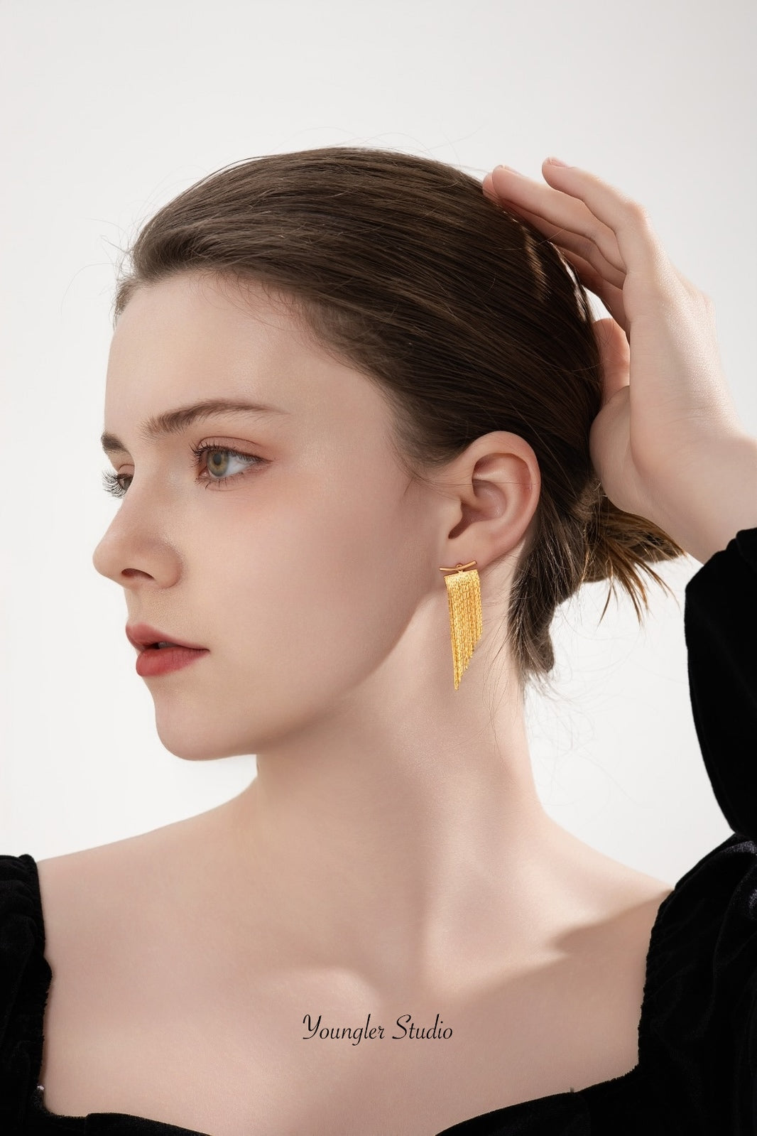 Fringe Drape Earrings – Vintage Gold