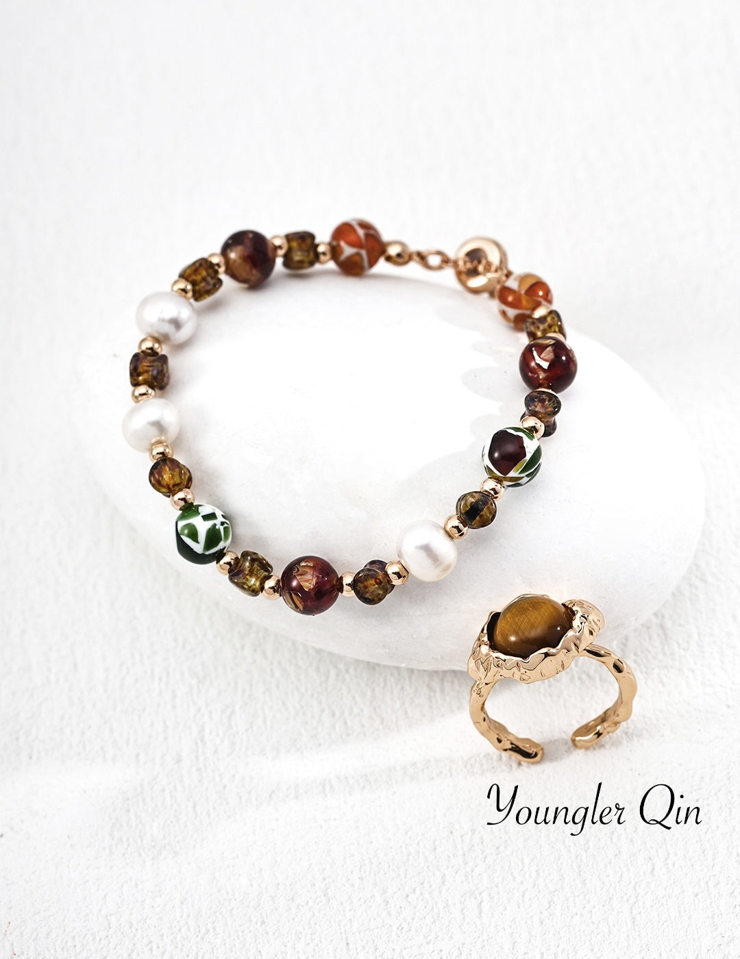 Multicolor Glass Pearl Bracelet