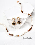 Double-Layer Amber Glass Necklace