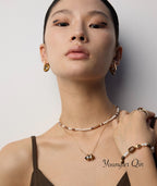 Double-Layer Amber Glass Necklace