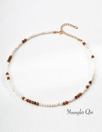 Double-Layer Amber Glass Necklace
