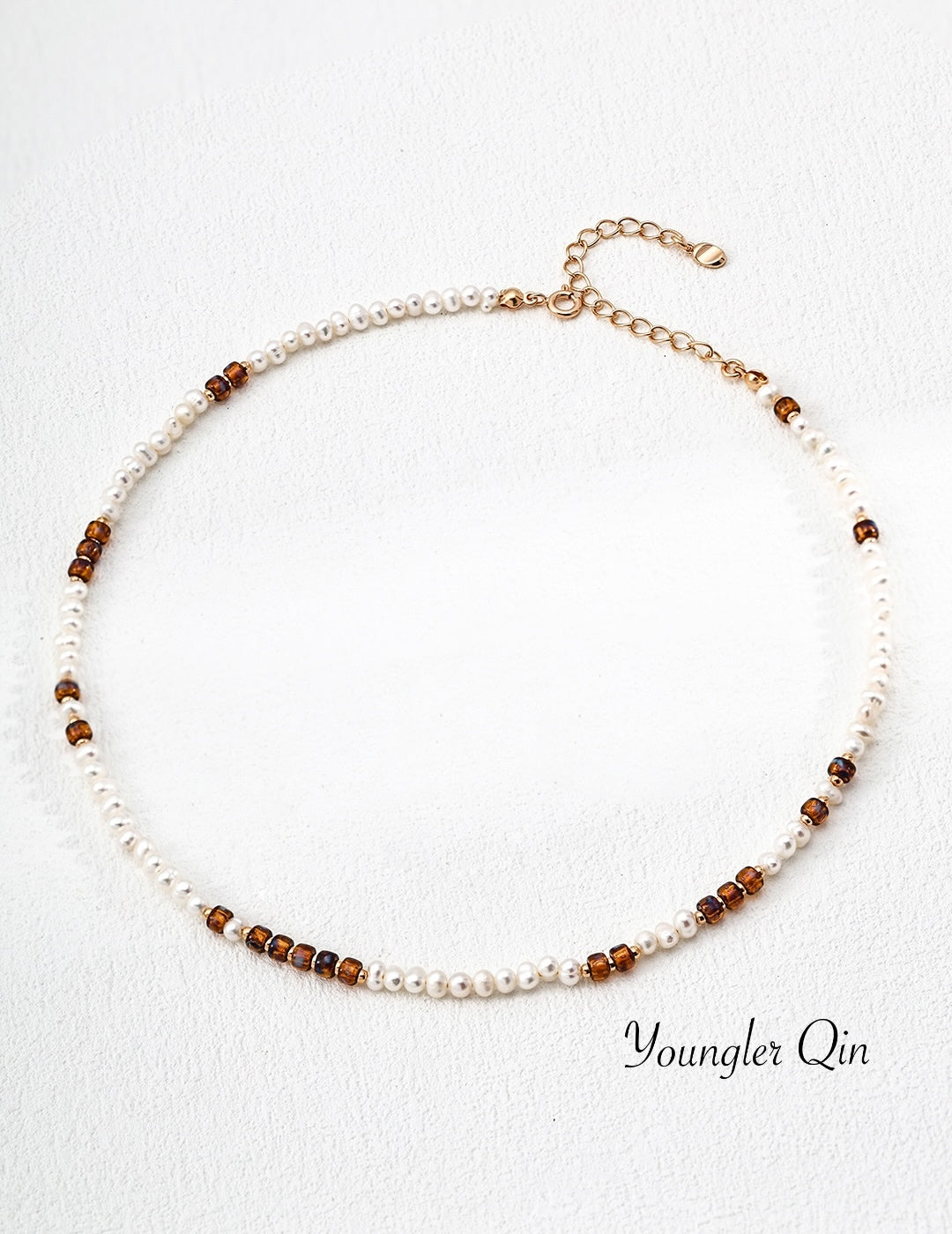 Double-Layer Amber Glass Necklace