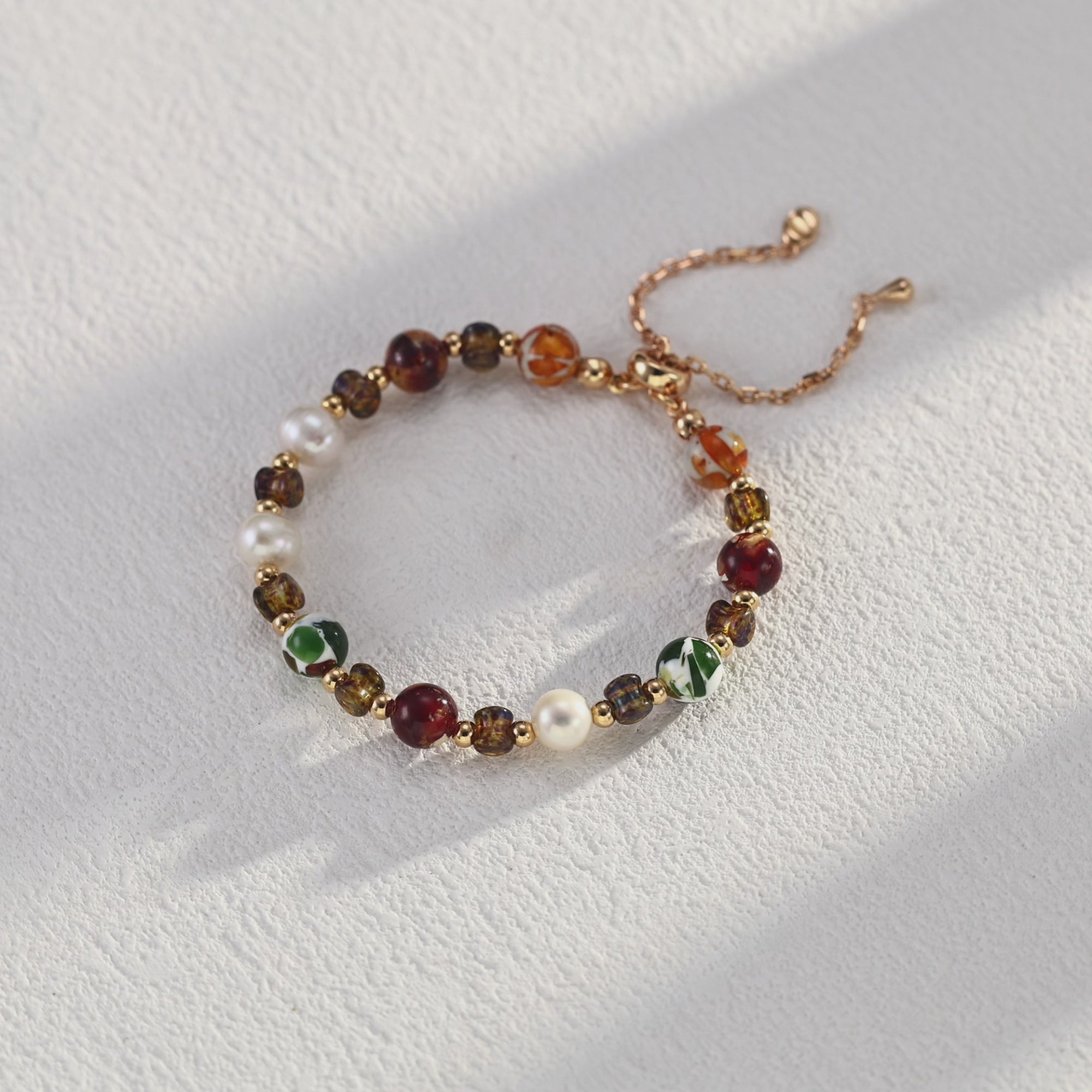 Multicolor Glass Pearl Bracelet